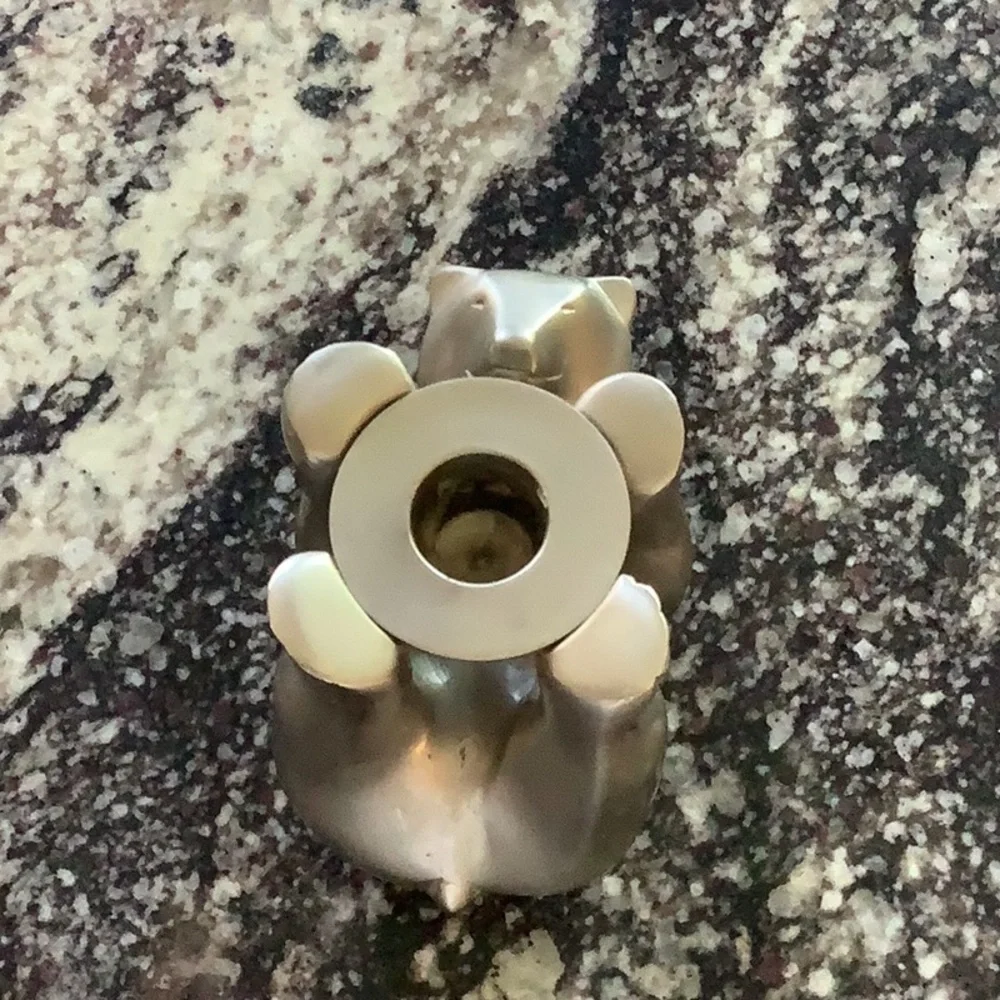 Restoration Hardware Solid Pewter Polar Bear Candle Holder